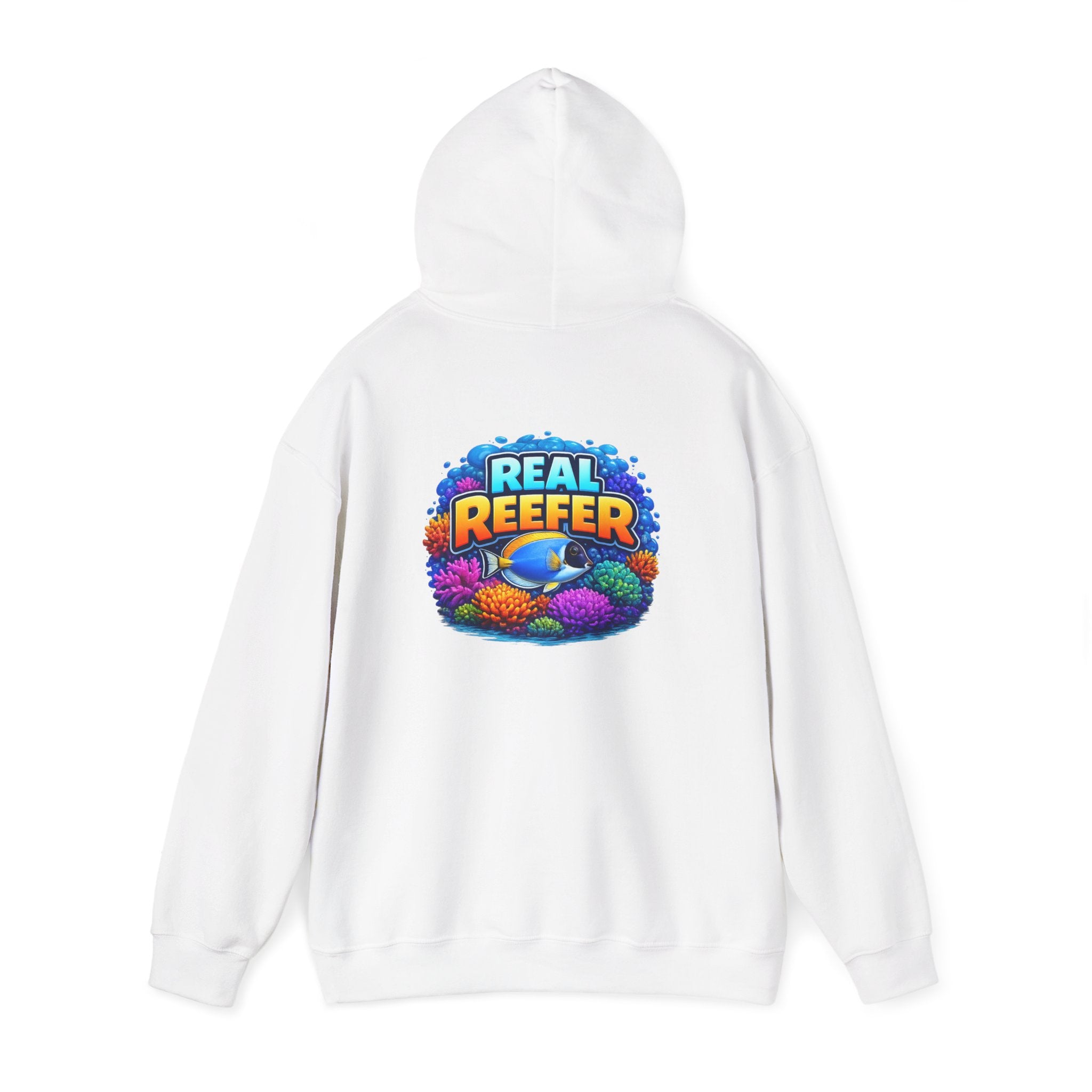 Reef Hoodie — "Real Reefer" Colorful Coral Aquarium Pullover