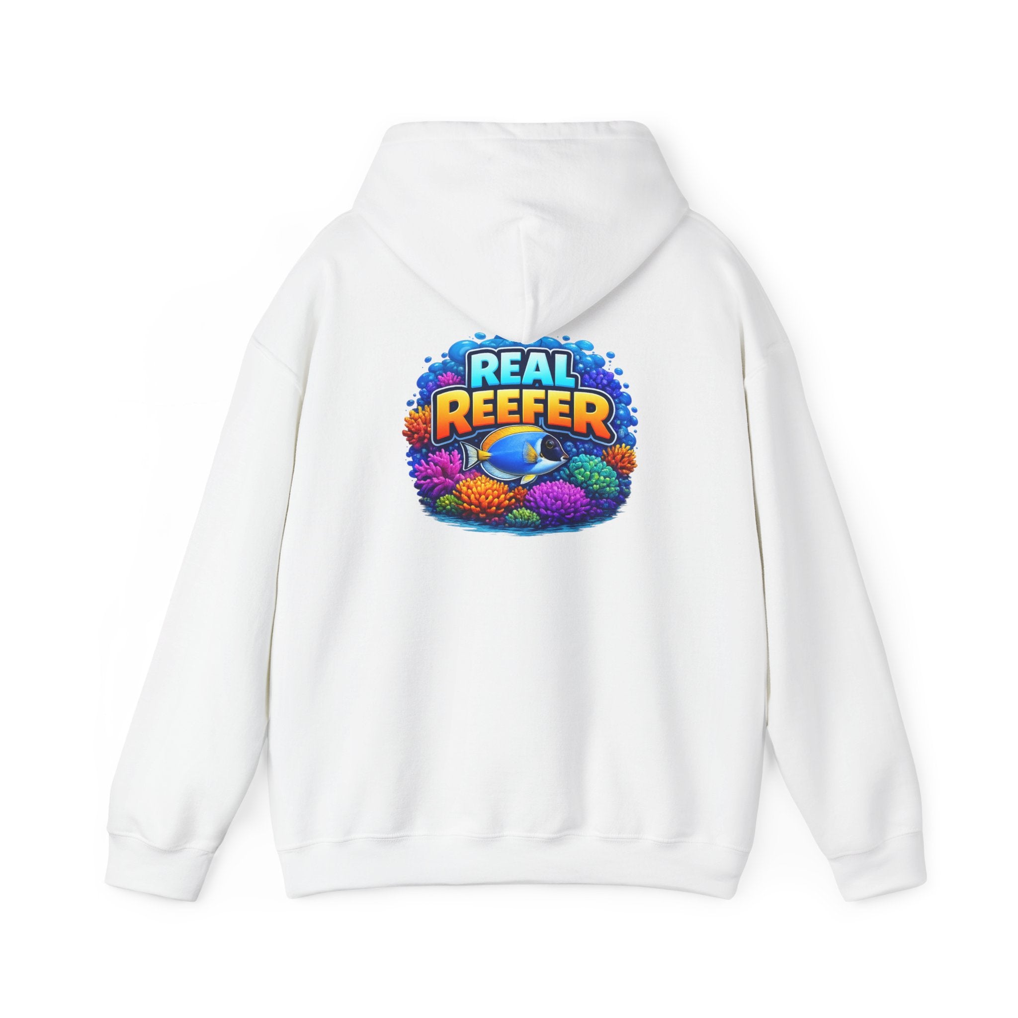 Reef Hoodie — "Real Reefer" Colorful Coral Aquarium Pullover