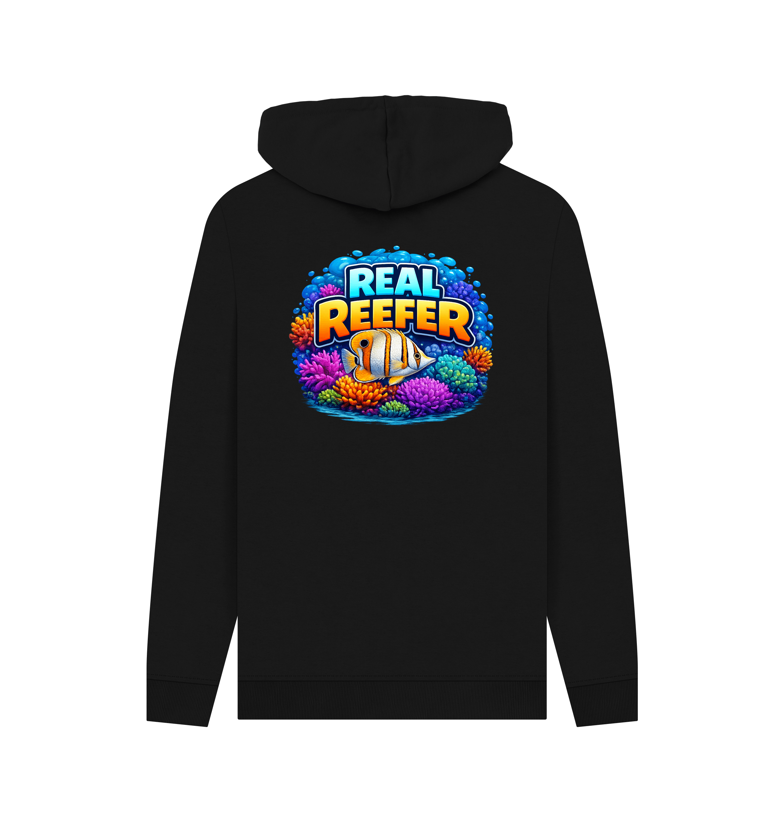 Black Printed Hoody Back